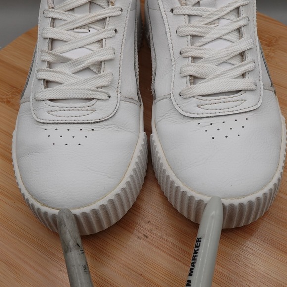 Puma Shoes 6C Womens 8.5 White Carina L Sneaker Walking Casual 370677-19 Flaws - Picture 4 of 11